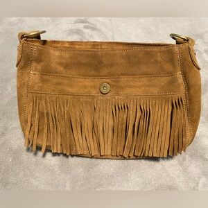 Guess Tan Suede Fringe Shoulder Bag (Updated pictures).